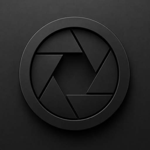 Lucid Camera app icon — a sculptural six-blade aperture
